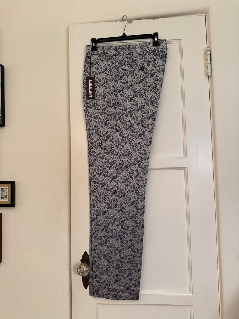 Mr. Turk Blue Patterned Men's Dress Pants